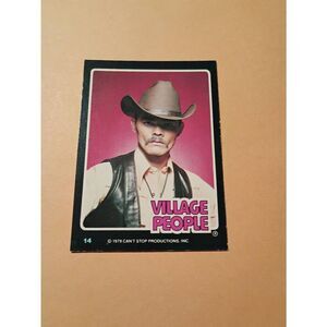 Vintage 1979 Village People Trading Card #14 Disco Era Vintage Music Collectible